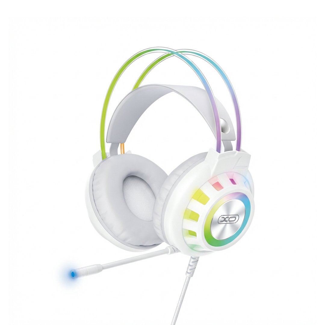 AURICULARES GAMER XO-GE10 BLANCO RGB CON MICRÓFONO USB JACK 3.5MM